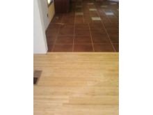 Tile installed and Bamboo floor installation