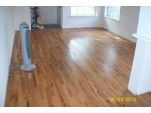 Rental home - owner wanted prefinished but we suggested unfinshed wood with stain and poly to save him money and ensure durability!